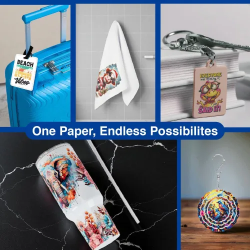 Miniatura 9 de Makerflo Papel de sublimación, 100 hojas de 8.5 x 11 pulgadas, sublimación de transferencia de calor para vasos, camisetas, fundas de teléfono