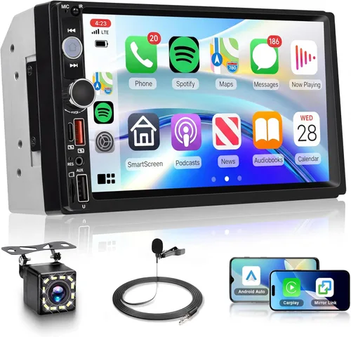 Miniatura 7 de Radio estéreo de doble DIN para automóvil, receptor de audio para automóvil con pantalla táctil de 7 pulgadas, estéreo Bluetooth de 2 DIN, enlace