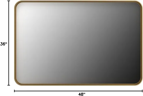Miniatura 6 de TokeShimi - Espejo de tocador para pared, con marco de metal de aleación de aluminio inoxidable, esquinas redondeadas, decoración rústica, dorado