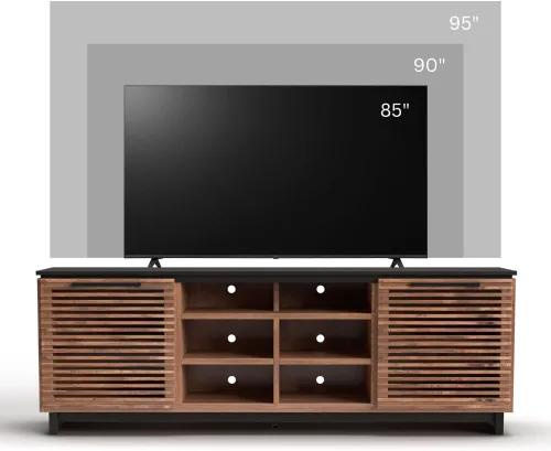 Miniatura 8 de Graceland - Soporte de TV moderno de mediados de siglo de 85 pulgadas para televisores de 95 pulgadas, consola multimedia de madera totalmente