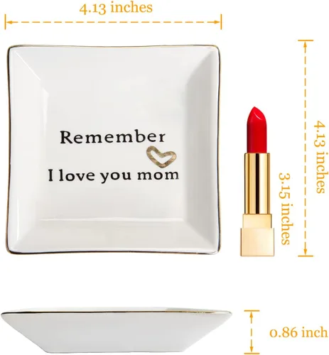 Miniatura 6 de HOME SMILE - Bandeja de cerámica para anillos para mamá, hermana, amigas