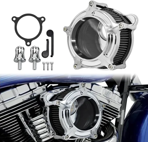 Miniatura 25 de Filtro de aire CNC para motocicleta Filtro de aire Limpiador de sistema de admisión (D-Para M8 Touring 17-23, Softail 18-24)
