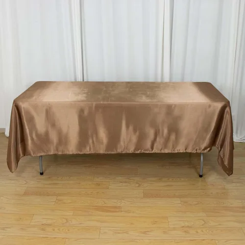 Miniatura 101 de Efavormart - Mantel rectangular de satén, 90 x 132 pulgadas, suave, oblongo, lavable, mantel decorativo de tela sedosa para bodas, fiestas, Plata