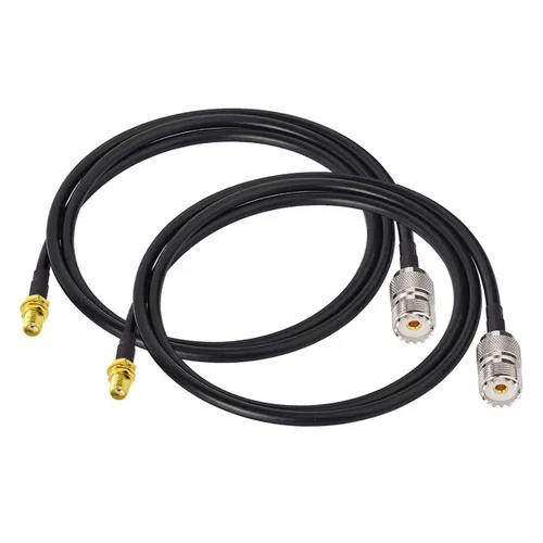 Miniatura 6 de Bingfu Adaptador de antena de radio Jamón SMA macho a UHF SO239 hembra RG58 Cable de puente coaxial 23.6 in 2 pies para radio bidireccional Radio