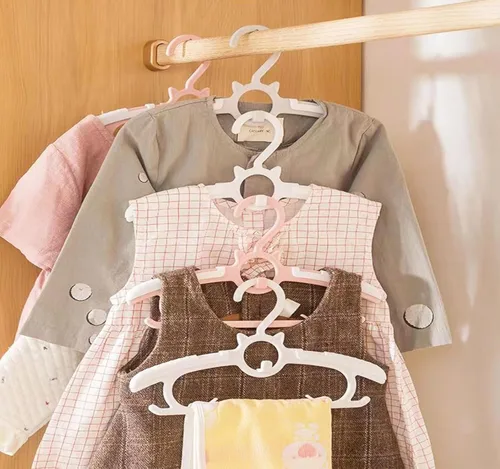 Miniatura 6 de Perchas de guardería para armario de bebé, paquete de 30 perchas ultradelgadas antideslizantes y extensibles para ropa de recién nacido, colgador