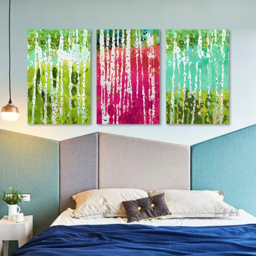 Miniatura 5 de wall26 3 paneles de lienzo para pared, cuadros de estilo chino, decoración de pared para el hogar, dormitorio, sala de estar, pinturas en lienzo