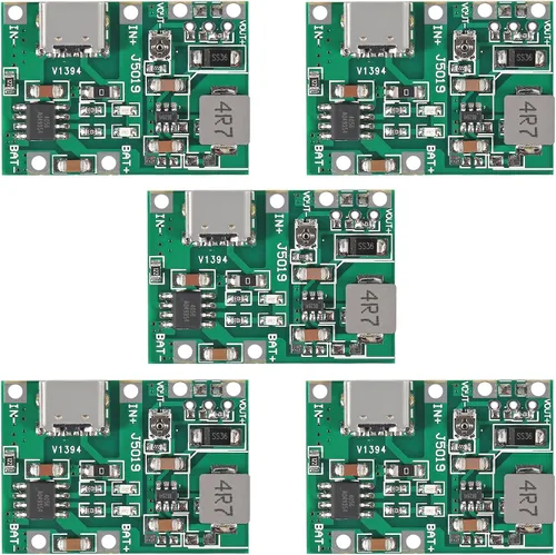Miniatura 8 de AITRIP 6 unids 2A USB 18650 Li-ion cargador de batería de litio Boost 3.7V a 5V 9V 12V ajustable DC-DC Step Up Boost Módulo TP4056 DIY Kit piezas