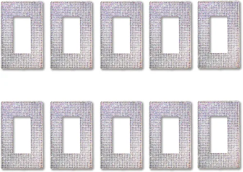 Miniatura 7 de NEU Decoración sin tornillos, con diamantes de imitación brillantes, cubierta de salida de 1 banda para interruptor de luz, sensor, GFCI