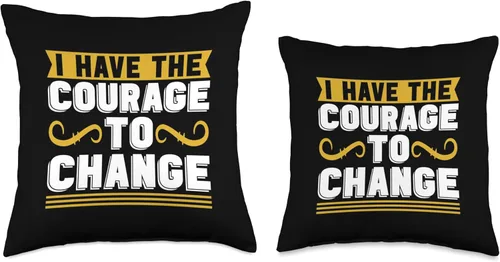 Miniatura 3 de Mental Health Designs for Coffee Drinker I Have The Courage to Change Anxiety Awareness Mental Health Throw Pillow, 18x18, Multicolor