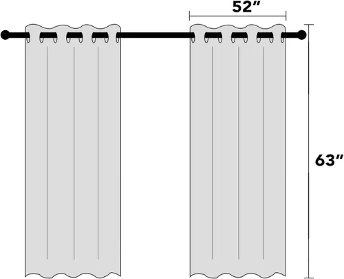 Miniatura 8 de PrinceDeco Cortinas de Lino de 63 Pulgadas de Largo con Trabillas Superiores Paneles de Tratamientos para Ventanas Semi Transparentes de Filtrado