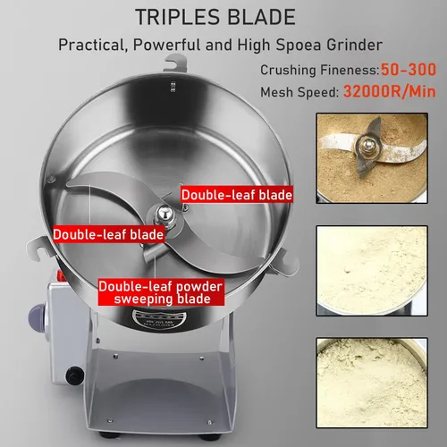 Miniatura 6 de Electric Grain Mill Grinder Corn Grinder,Stainless Steel Spice Grain Mill for Dry Spice Herbs/Nut/Coffee/Rice - Overload Protection 5min Timer
