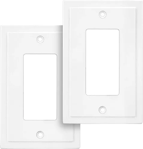 Miniatura 34 de Henne Bery Placa decorativa de pared con borde moderno, tapa de tomacorriente para cubrir enchufe, aleación de zinc maciza duradera