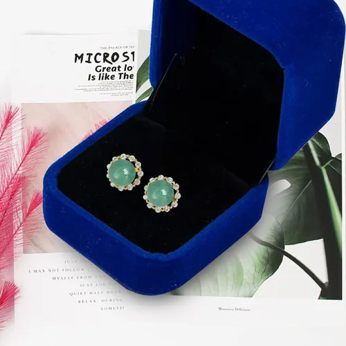 Miniatura 65 de Jade Earrings Studs,Green Jade Earrings for Women,925 Sterling Silver Earrings Studs for Sensitive Ears,Handmade Jade Earrings for Birthday