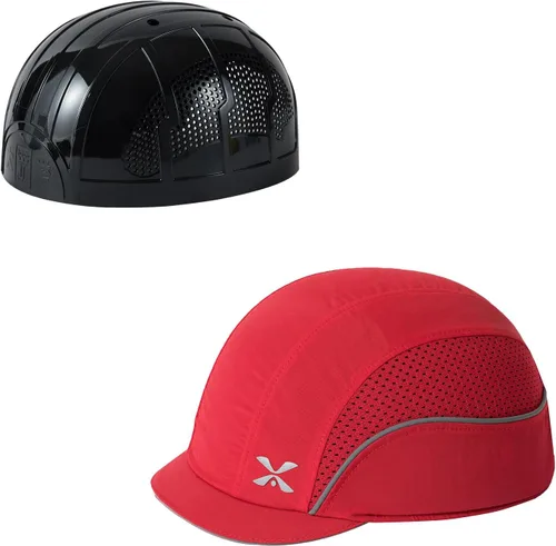 Miniatura 13 de TIHEEN Gorra de seguridad unisex, estilo gorra de béisbol con rayas reflectantes, ligera y transpirable, gorra de protección para la cabeza