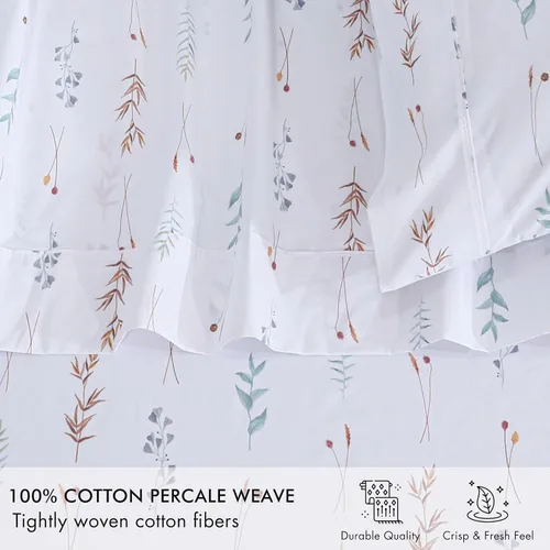 Miniatura 3 de ZOYER Sábanas de percal 100 % algodón tamaño King, refrescantes y transpirables para personas que duermen con calor, ropa de cama crujiente