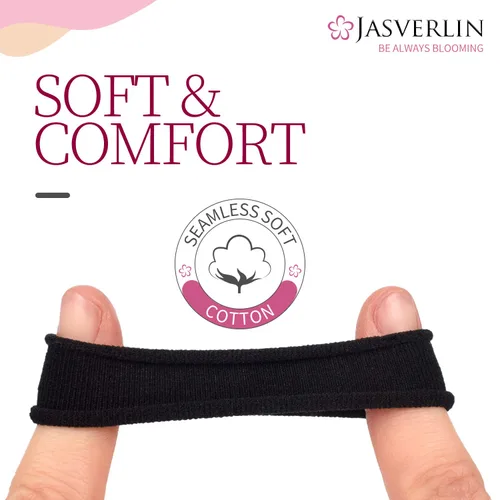 Miniatura 5 de JASVERLIN Lazos suaves para el cabello, bandas elásticas de algodón sin costuras para mujeres y niñas, sin daños, coleteros pequeños para cabello