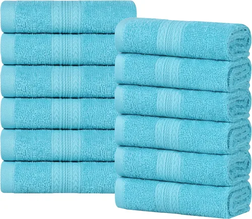 Miniatura 22 de Superior Juego de 6 toallas de mano de algodón ecológico, toallas pequeñas para spa, hotel, baño de invitados, cocina, secado rápido, suave