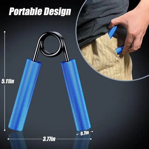 Miniatura 6 de ZEAGUS Entrenador de fuerza de agarre, paquete de 4, fortalecedor de agarre de mano de metal de 50 libras a 200 libras, ejercitador de antebrazo