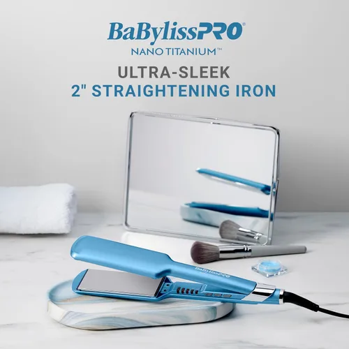 Miniatura 5 de BabylissPRO Nano Titanium Ultra-Sleek Hair Straightener, Flat Iron for All Hair Types Azul