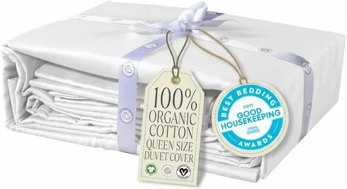 Miniatura 38 de Delilah Home Juego de sábanas de 300 hilos 100 % algodón orgánico, verificado por GOTS y Vegan.org, ropa de cama de satén de 300 hilos,