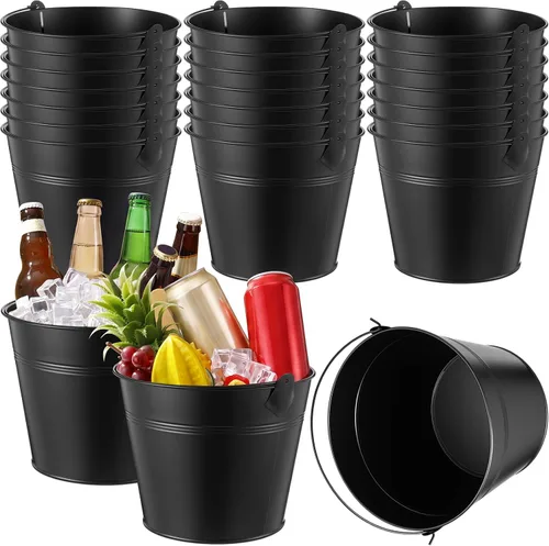 Miniatura 14 de Didaey 12 cubos de metal para cerveza, cubos de hielo a granel, cubos de hielo con asa, enfriador de bebidas para fiesta de champán, bebidas