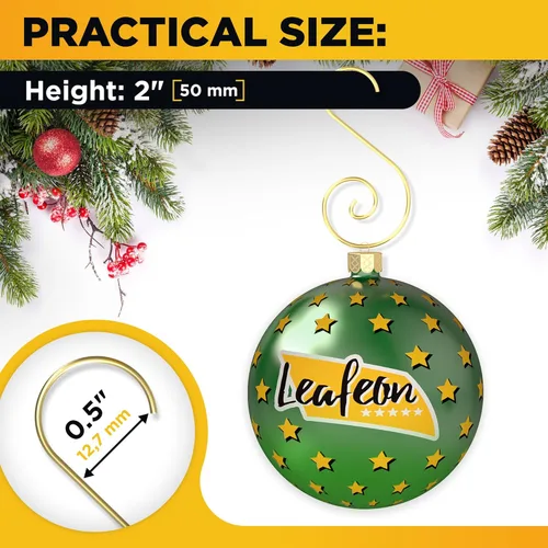 Miniatura 2 de 120 piezas de ganchos de adorno de Navidad en forma de S - Ganchos perfectos para la decoración del árbol de Navidad (dorados)