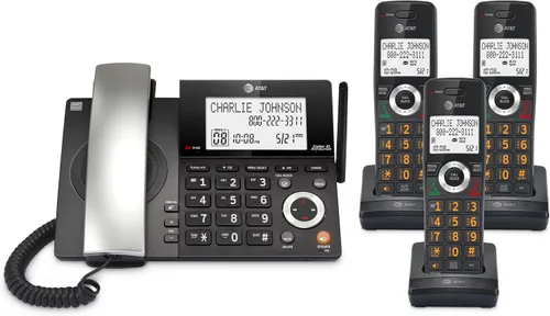 Miniatura 28 de AT&T DECT 6.0 Teléfono doméstico con cable/inalámbrico con 2 auriculares y contestador automático, bloqueador inteligente de llamadas, identificador