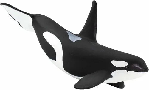Miniatura 5 de Safari Ltd. Figura de orca Wild Safari Sea Life - Figura realista de modelo de ballena asesina de 6 pulgadas, juguete educativo para niños y niñas a