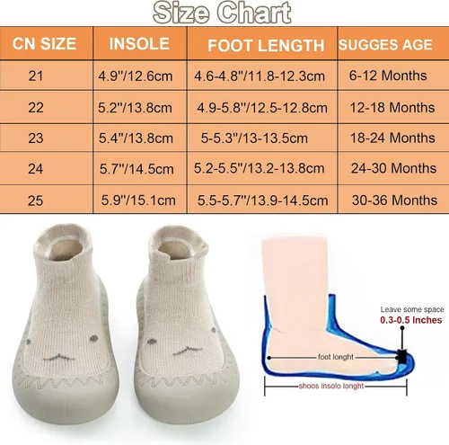 Miniatura 5 de 2 pares de zapatos antideslizantes estilo caroon para bebés, zapatos para niños y niñas, zapatos para caminar, zapatos de goma suave con pantuflas