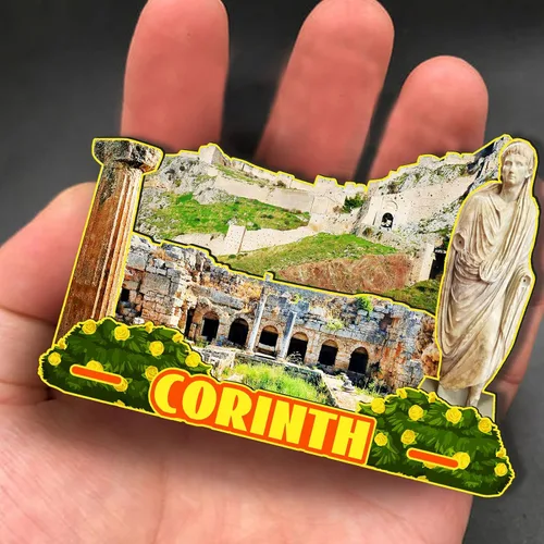 Miniatura 4 de Corinth Grecia - Imán de madera 3D para nevera, recuerdos coleccionables, decoración hecha a mano, manualidades 3