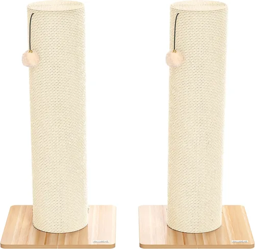 Miniatura 11 de KAMABOKO Rascador para gatos de 29.5 pulgadas, poste rascador de sisal natural de 7.5 pulgadas de diámetro ultra grande, resistente a los arañazos