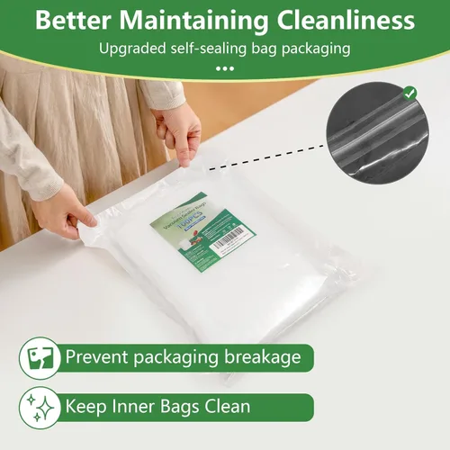 Miniatura 5 de 100 bolsas selladoras al vacío de 8 x 12 pulgadas para alimentos, bolsas de sellado al vacío precortadas, seguras para contacto con alimentos