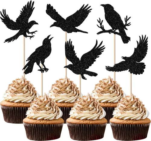 Miniatura 11 de Paquete de 24 adornos para cupcakes de Halloween con purpurina rosa, fantasma, pequeño abucheo, murciélago, bruja, gato, calabaza, magdalena