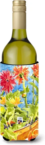 Miniatura 15 de Caroline's Treasures 6015LITERK Flower – Bird of Paradise Botella de vino Hugger Botella Enfriador de Frigorífico Hugger Funda Abrazadora Lavable a