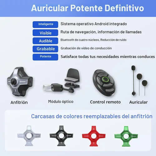 Miniatura 5 de Casco de Motocicleta E6+ HUD, Pantalla de Visualización Frontal, Bluetooth, GPS, CarPlay, Android Auto, Intercomunicador de Malla, Cámara de Visión
