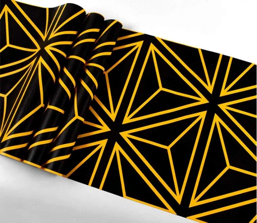 Miniatura 2 de DAWEI Patrón geométrico de moda 3D reflectante triángulo de PVC intermitente papel pintado barra de karaoke caja temática fondo pared 1.73 pies