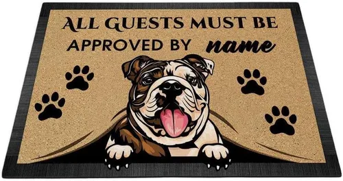 Miniatura 29 de Tapete personalizado con nombre de perro que mira al perro Cocker Spaniel, todos los invitados deben ser aprobados por alfombras para decoración