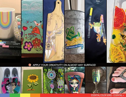 Miniatura 9 de Marcadores acrílicos, bolígrafos de pintura surtidos para pintura en roca, lienzo, vidrio, tazas, madera, cerámica, tela, metal, álbumes