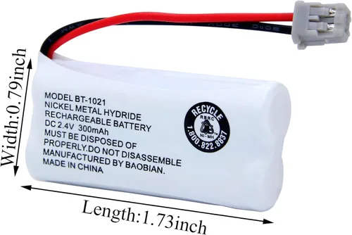 Miniatura 2 de BT-1021 BBTG0798001 Reemplazo de batería recargable compatible con teléfonos inalámbricos Uniden modelo BT1021 BT-1008 BT-1016 2.4V Ni-MH 2