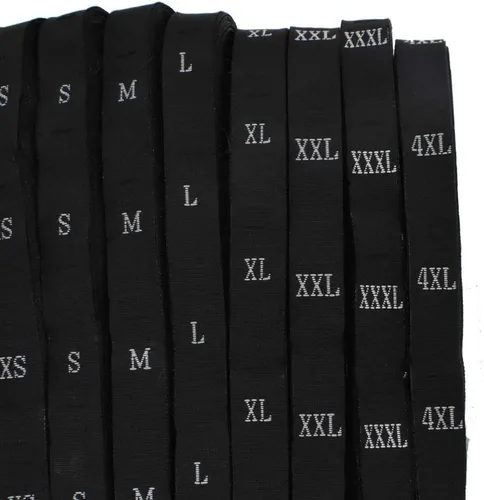 Miniatura 5 de 4000 etiquetas de tamaño de ropa, etiquetas de ropa, etiquetas de ropa para manualidades, poliéster tejido XS-4XL, 500 piezas de cada