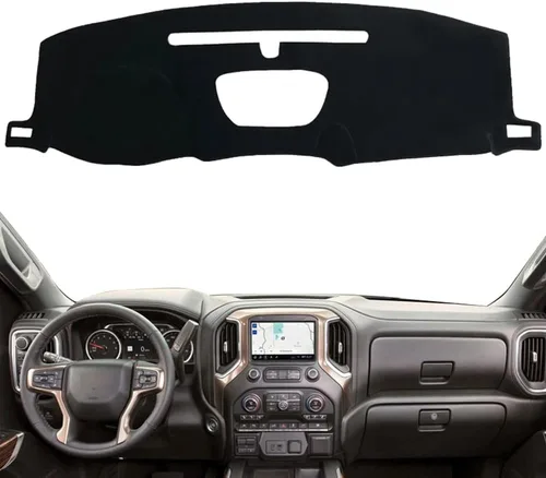 Miniatura 8 de Cubierta de franela para salpicadero, antideslizante, compatible con Chevrolet Silverado 2014-2018