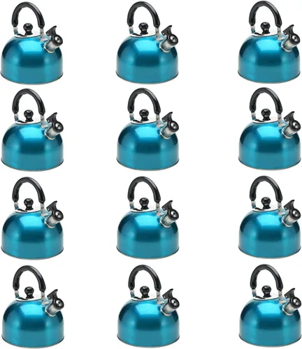 Miniatura 5 de Hervidor de té silbante de acero inoxidable para estufa, 3 litros (3 cuartos), tetera clásica con mango ergonómico, funciona en placas de inducción