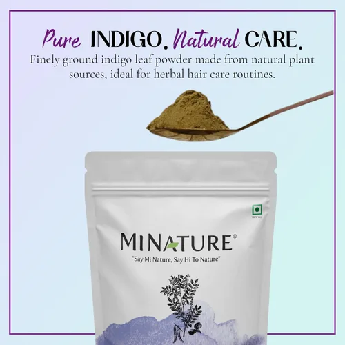 Miniatura 2 de Mi Nature - Polvo de hoja índigo de 8.01 oz (8 onzas), tinte a base de hierbas puro para color de cabello oscuro, polvo de tinctoria natural Azul