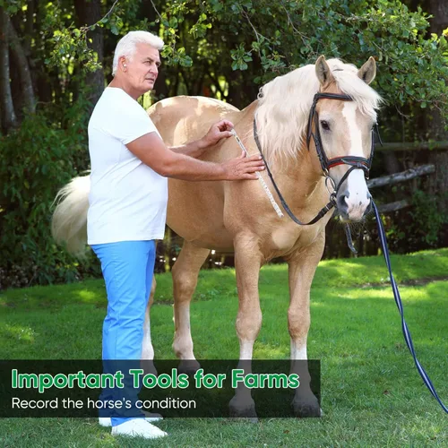 Miniatura 7 de Konohan Cinta métrica de caballo para altura y peso, cinta multifuncional para peso de caballo, medición de peso portátil de PVC para caballos, 8.2