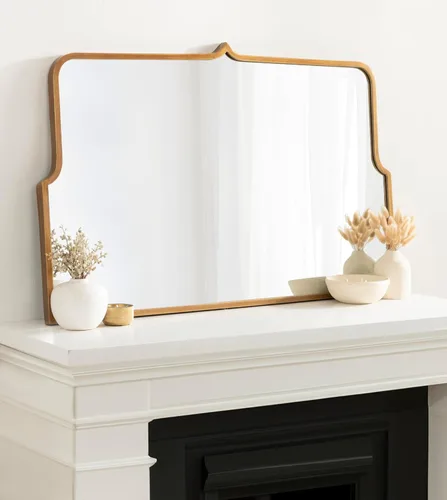Miniatura 3 de Kate and Laurel Gezella Glam - Espejo de pared de arco ancho festoneado, 38 x 24, dorado envejecido, impresionante espejo decorativo glamoroso