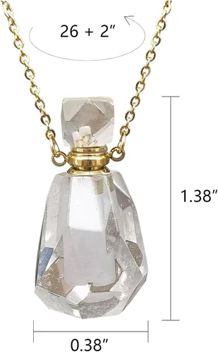 Miniatura 26 de Perfume Bottle Necklace Heart Shape, Amethyst Necklace Healing Crystal for Women, Essential Oil Diffuser Bottle Necklace Jewelry for Liquid