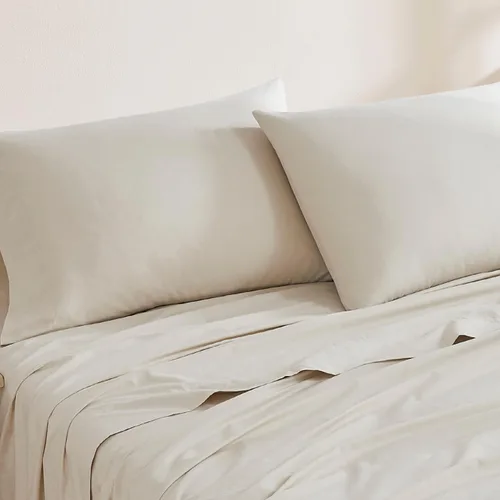 Miniatura 6 de Linen Closet Juego de 2 fundas de almohada de algodón orgánico de lujo de 144 hilos, color blanco ártico