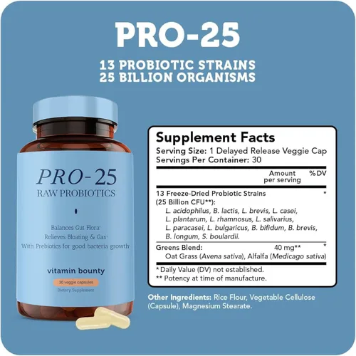 Miniatura 2 de Suplemento Vitamin Bounty, PRO 25, con 13 probióticas, 25 mil millones de organismos por porción