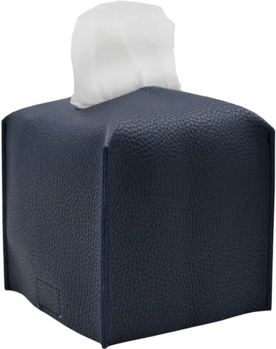 Miniatura 18 de Livelab Funda para caja de pañuelos, cuadrada, decorativa, de piel sintética, soporte para caja de pañuelos moderna, organizador de papel facial