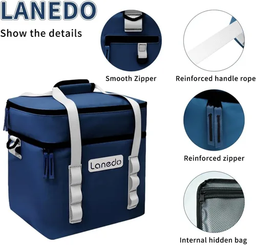 Miniatura 4 de Lisa - Hielera suave para 20/36 latas, bolsa aislada portátil para almuerzo, playa, bebida, bebidas, viajes, campamento, picnic, automóvil, viajes
